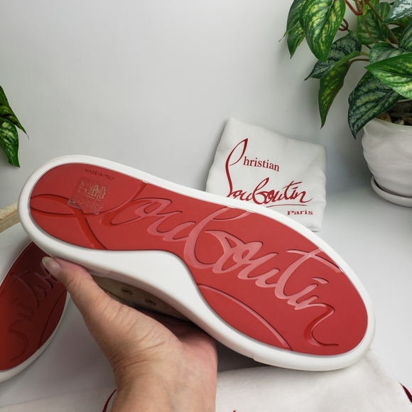 Christian Louboutin Suede Shearling Sneaker Vieirissima Leather NEW 38 / 8 - Picture 10 of 17